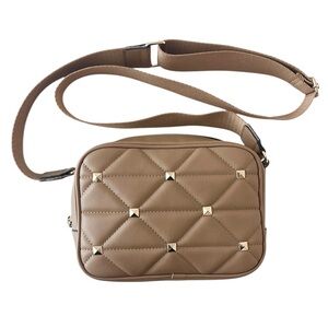 INC International Concepts Studded Quilted Crossbody Shoulder Handbag Pu…